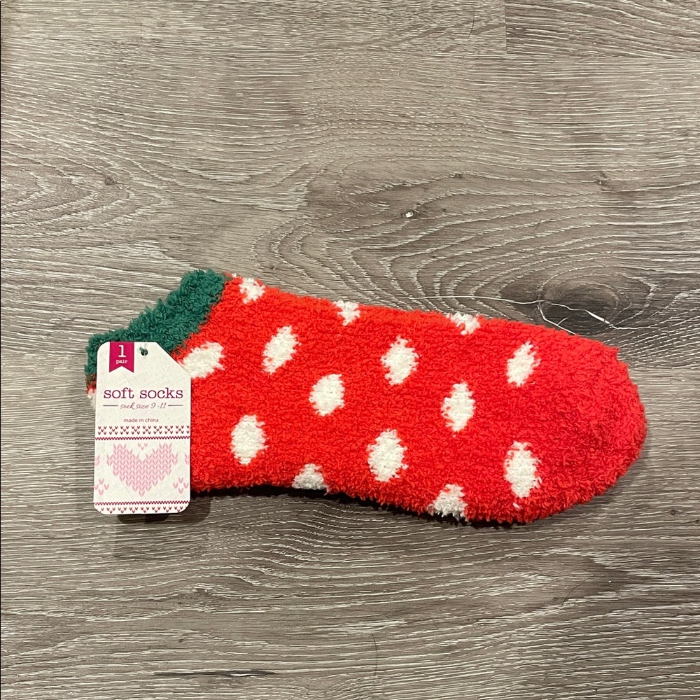 Cozy Watermelon Red and Green Polka Dot Socks 🍉